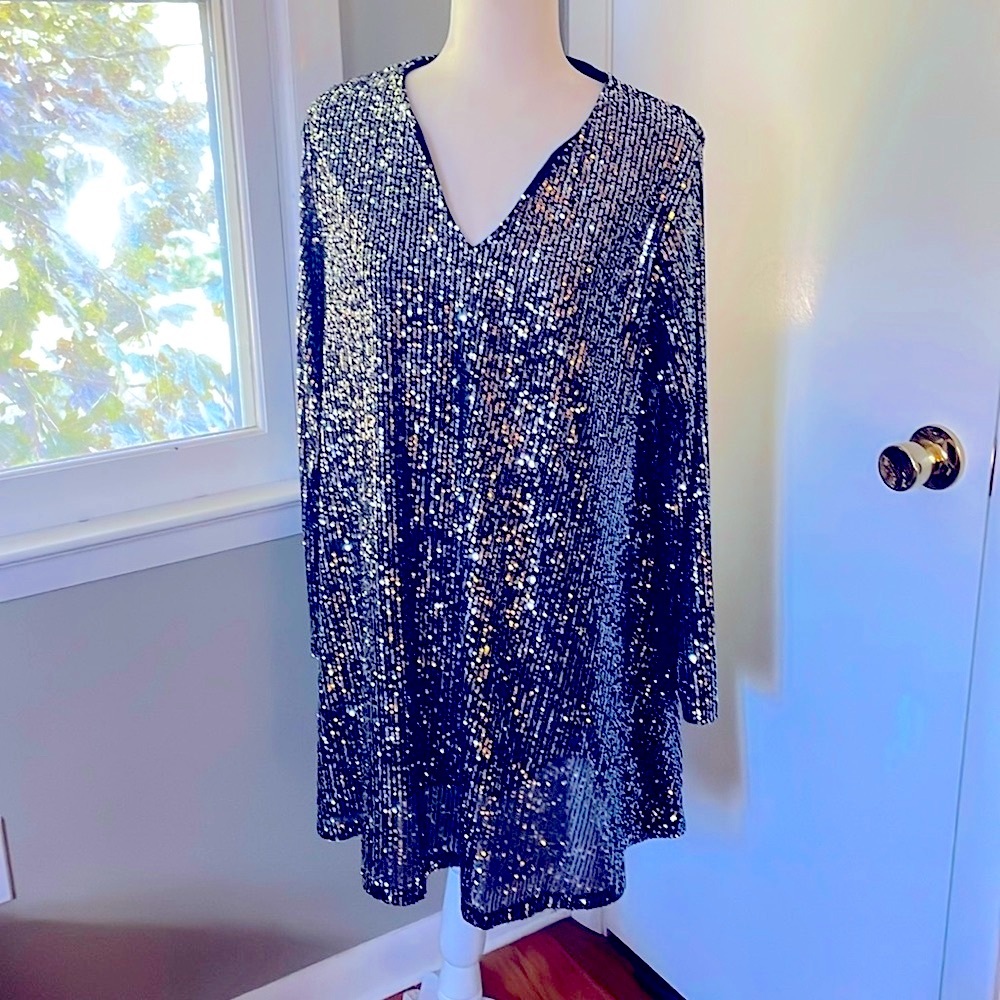 Tasha Polizzi sequin dress